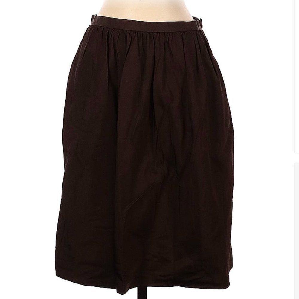 RALPH Lauren Collection Purple Label Brown Silk Skirt Size 4